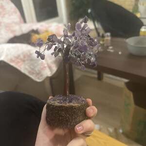 Amethyst Gemstone Tree with Wood Base